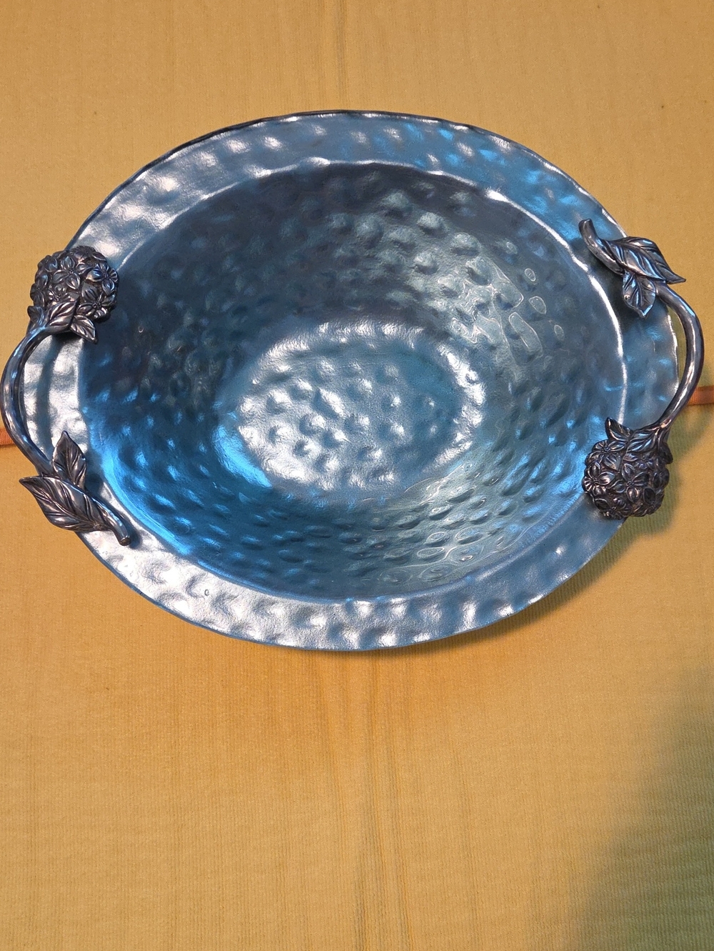 Pier 1 Shimmery Silver Hydregenga Decorative Bowl